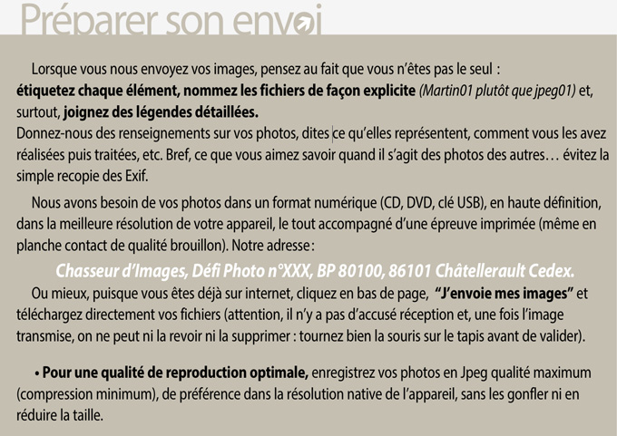 Comment envoyer une photo à Chasseur d‘Images